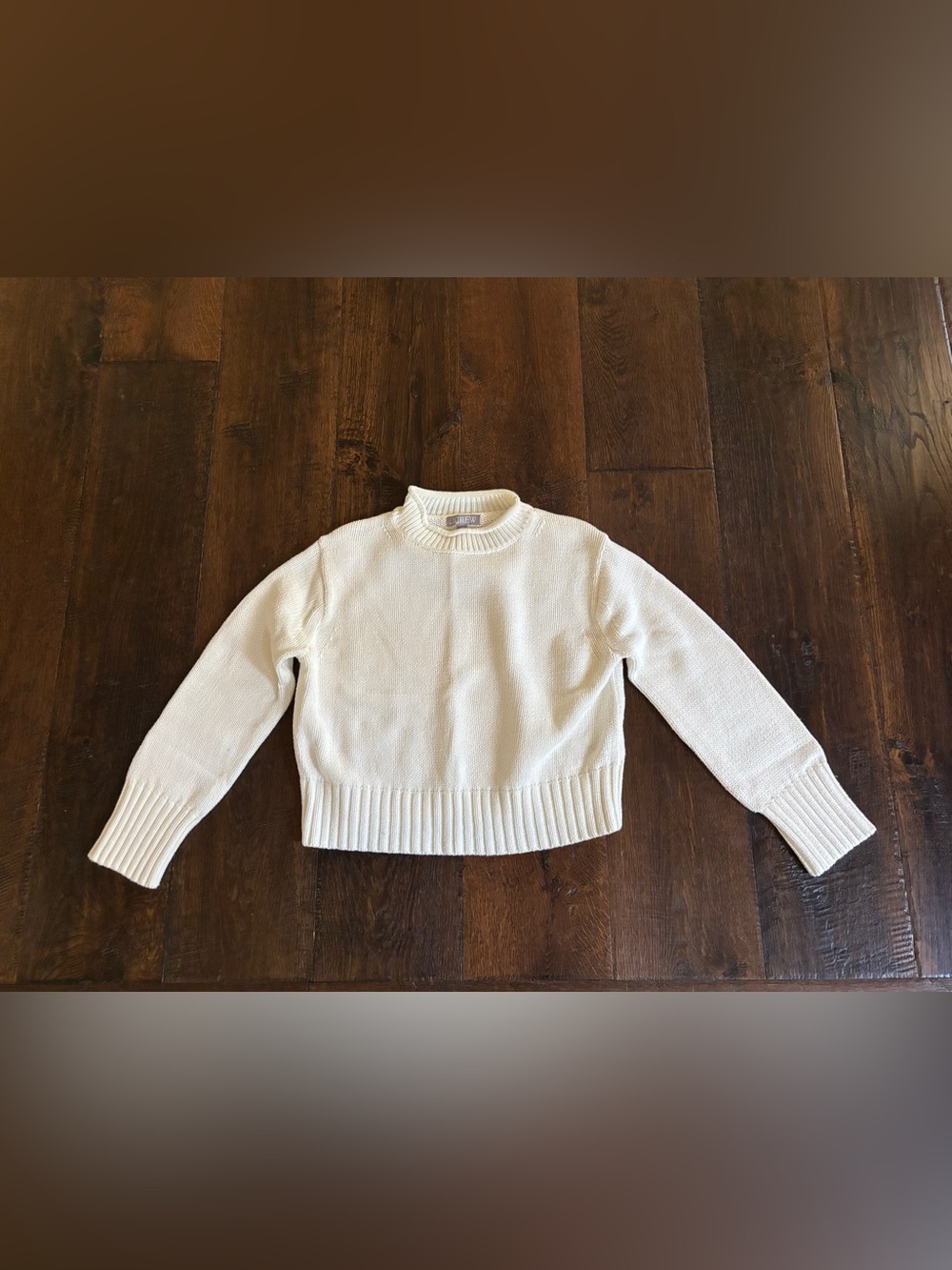 J.Crew white roll neck cropped sweater in XXS NWOT